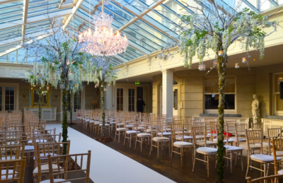 artificial wisteria rental for wedding ceremony