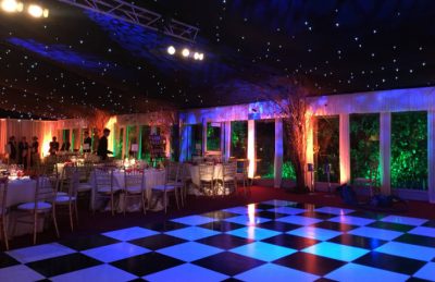 black & white chequered dance floor for event rentals